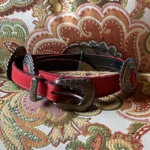 Western Belt Red Avignon Leather
